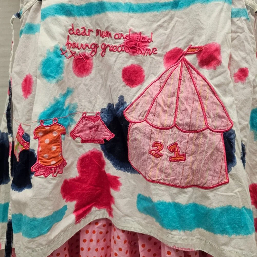Summer SS Oilily Girls Whimsical 128 7 8 Dress Pink Polka Dot Netherland Dutch - Picture 4 of 12